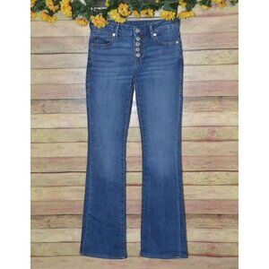 True Religion Becca Mid Rise Bootcut Blue Jeans Slim 25 Button Fly Cowgirl